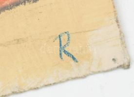 Rác András (1926-2013): Színes szalag. Szén, kréta, papír, jelzett. Proveniencia: A művész hagyatéka...