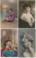 20 db RÉGI zsáner motívum képeslap vegyes minőségben: hölgyek / 20 pre-1945 motive postcards in mixed quality: ladies
