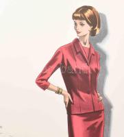 cca 1960 4 db vintage női divatkép, ofszet nyomat, papír, 34x23,5 cm