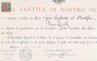1908 A "Pro Ecclesia et Pontifice" XIII. Leó pápa által alapított kitüntetés adományozó ok...