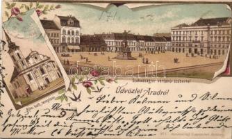 1898 Arad church and Szabadság square litho (EK)