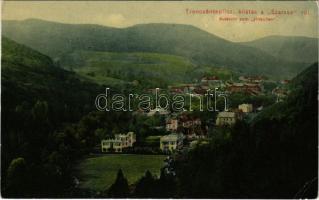 Trencsénteplic, Trencianske Teplice; kilátás a Szarvasról. Wertheim Zsigmond kiadása / Aussicht vom Hirschen / general view (EK)