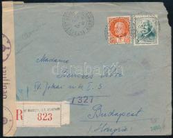 1943 Cenzúrázott ajánlott levél / Censored registered cover