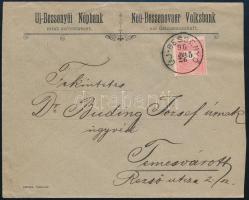 1896 5kr levélen / on cover ÚJ-BESSENYŐ - Temesvár