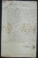 1819 Helytartótanácsi levél gr. Teleki Ferenc költö, matematikus, Végh István aranysarkantyús vitéz, tanácsnok aláírása