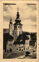 1920 Besztercebánya, Banská Bystrica; Horné námestie / Felső tér. F. Machold kiadása / square (fl)