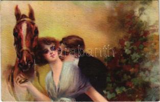 1926 Szerelmespár. Olasz művészlap / Italian art postcard, couple in love. WSSB6835/1. (fl)