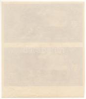 1945. 50P (2x) hátlapi fázisnyomat kettős ívben T:AU hullámos papír, kisebb gyűrődések / Hungary 194...