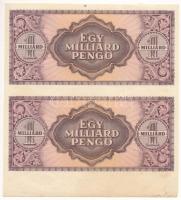 1946. 1.000.000.000P (2x) elő-és hátoldali fázisnyomat kettős ívben T:AU,XF kis anyaghiba, sarokhajl...