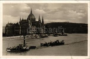 1941 Budapest V. Országház, Parlament, gőzhajó, Lánchíd, Citadella (szakadás / tear)