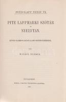 Halász Ignácz:
Pite lappmarki szótár és nyelvtan. Rövid karesuandói lapp szójegyzékkel.
Budapest, ...