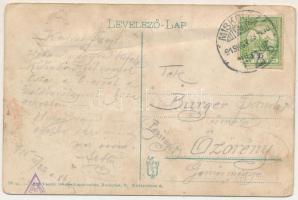 1915 Miskolc, látkép zsinagógával. Vasúti levelezőlapárusítás 26. sz. 1915. (b)