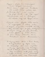 Csengeri János (1856-1945) klasszika-filológus, műfordító, egyetemi tanár autográf ódája Goldziher I...