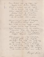 Csengeri János (1856-1945) klasszika-filológus, műfordító, egyetemi tanár autográf ódája Goldziher I...
