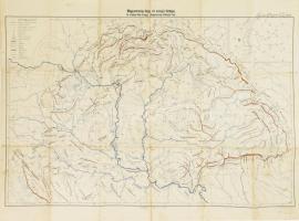 cca 1910 Magyarország hegy- és vízrajzi térképe. 63x46 cm