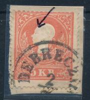 1858 5kr festékfolttal / paint spot "DEBRECZIN"