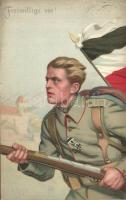Military WWI German soldier litho s: Nagel (EK)
