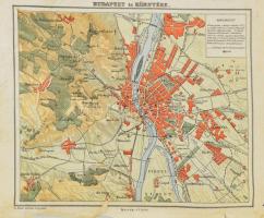 cca 1920 2 db Budapest térkép 25x34 cm, Szélén kissé gyűrött, beszakadt