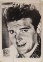 Roger Moore (1927-) brit színész aláírása az őt ábrázoló fotó hátoldalán
