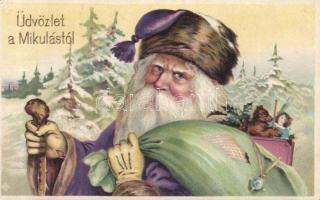 Christmas St Nicholas litho