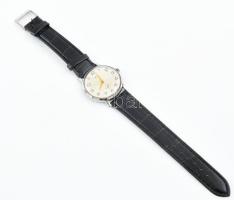 Zim szovjet kézi felhúzós karóra, másodpercmutatós, szép számlappal, minimálisan karcos üveggel, bőr...