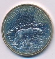 Kanada 1980. 1$ Ag &quot;Arktiszi területek - Jegesmedve&quot; kapszulában, viseltes dísztokban T:BU patina Canada 1980. 1 Dollar Ag &quot;Arctic Territories - Polar bear&quot; in capsule, in well-worn case C:BU patina Krause KM#128