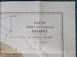 [Térkép.] Magyarország gyógyhelyei és ásványvizeinek térképe. Tervezte Chyzer Kornél. Rajzolta Homol...