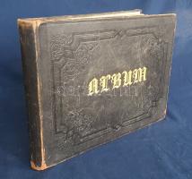 Album 1850-1870 között, Milánó (Piazza del Duomo) gyönyörű kézzel színezett látképével. - Egyedi öss...