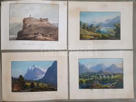 Album 1850-1870 között, Milánó (Piazza del Duomo) gyönyörű kézzel színezett látképével. - Egyedi öss...