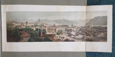 Album 1850-1870 között, Milánó (Piazza del Duomo) gyönyörű kézzel színezett látképével. - Egyedi öss...
