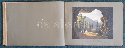 Album 1850-1870 között, Milánó (Piazza del Duomo) gyönyörű kézzel színezett látképével. - Egyedi öss...