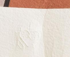 ef.Zámbó (efZámbó) István (1950-): Vasarely maszk, 2008-2022. Egyedi beavatkozású print (Ebp), merít...