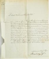 1843 dr. Erdélyi Vazul, nagváradi görög katolikus püspök által aláírt okirat / A document signed by Vazul Erdélyi, the Greek Catholic bishop of Nagvárad