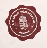 1991 Göncz Árpád (1922-2015) köztársasági elnök aláírt levele / letter signed by the President of th...