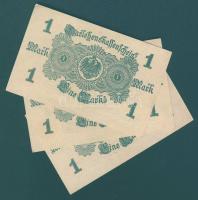 Német Birodalom / Császárság 1914. 1M (3x) alapnyomat nélküli, világoszöld nyomatú variáns piros pec...