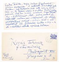 1968 Frank Frigyes (1890 - 1976) - autográf levele Kovács Ferenc fotóművésznek melyben kiállításáról, valamint Petrovics Elekről ír. / letter written by the painter Frigyes Frank