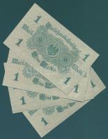 Német Birodalom / Császárság 1914. 1M (4x) alapnyomatos variáns piros pecséttel, egymás utáni sorszá...