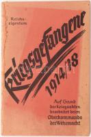 Kriegsgefangene 1914/18. Auf Grund der Kriegsaften bearbeitet beim Oberkommando der Wehrmacht. Reichseigentum. Berlin, 1939, Reichsdruckerei-ny., 64 p. Fekete-fehér képekkel illusztrálva. Német nyelven. Kiadói tűzött papírkötés, kissé foltos, fakó borítóval, belül nagyrészt jó állapotban.