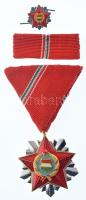1966. "Szocialista Hazáért Érdemrend" zománcozott bronz kitüntetés mellszalaggal, szalagsávval, miniatűrrel, eredeti dísztokban T:AU NMK 711
