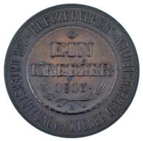 Ausztria 1897. &quot;A bécsi kereskedőket támogató &#039;Karjcáregylet&#039; 50 éves jubileumára&quot; bronz emlékérem. Szign: R. Neuberger (18,50g/36mm) T:AU / Austria 1897. &quot;To the 50th Anniversary of the &#039;Kreuzerverein&#039; Association to Support Viennese Tradesmen&quot; bronze commemorative medallion. Sign.: R. Neuberger (18,50/36mm) C:AU