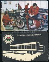 1960-1970 Vegyes kártyanaptárak: Autótaxi, MÁVAUT, motor, stb., 8 db