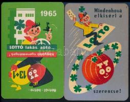 1962, 1965 TOTÓ-LOTTÓ kártyanaptárak, 2 db