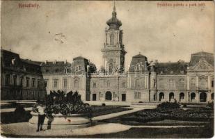 1907 Keszthely, Festetics palota a park felől. Mérei Ignác 491-1907. (lyuk / hole)