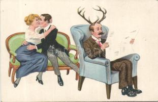 Husband with horns litho