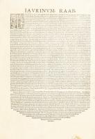 [Győr] Nagyméretű, színezett látképe. rézkarc és rézmetszet, hátoldalán latin nyelvű ismertető szöve...