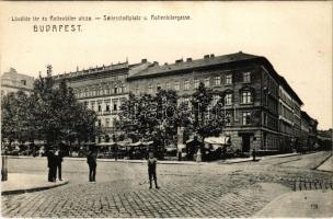 1910 Budapest VII. Lövölde tér és Rottenbiller utca, piac, tejcsarnok, üzletek