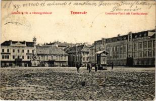 1907 Temesvár, Timisoara; Losoncy tér, vármegyeház / square, county hall (EK)