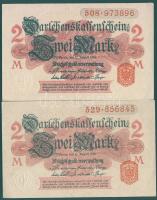 Német Birodalom / Császárság 1914. 1M (2x) alapnyomat nélkül variáns kárminvörös nyomattal T:I