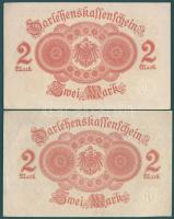 Német Birodalom / Császárság 1914. 1M (2x) alapnyomat nélkül variáns kárminvörös nyomattal T:I