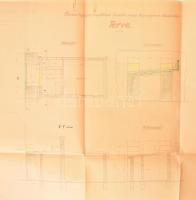 1929 Óbuda, hajógyári HÉV megálló forgalmi iroda tervrajza valamint kapcsolódó iratok. 50x50 cm